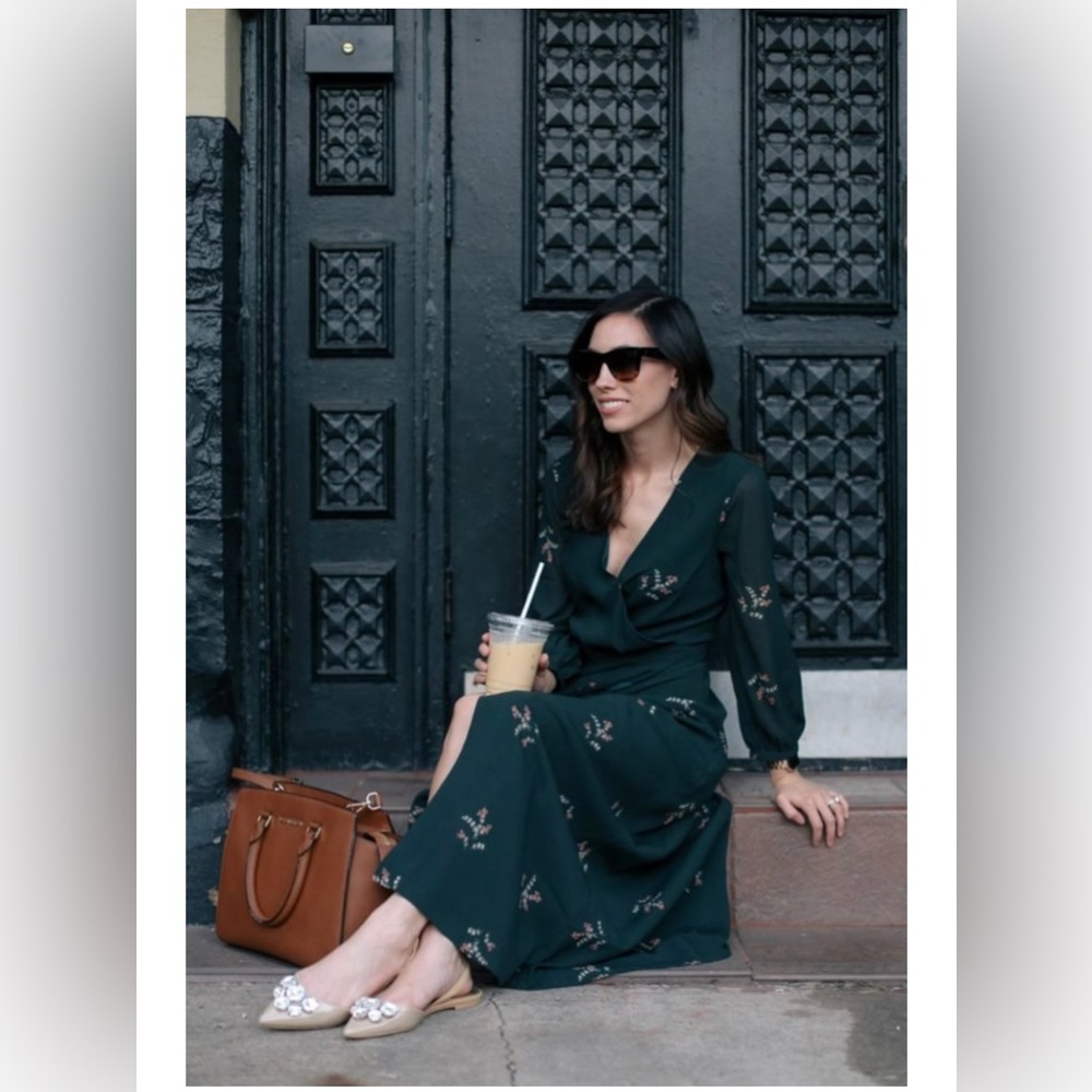 NWOT Madewell Nightflower Maxi Dress in Hunter Green Wild Botanic